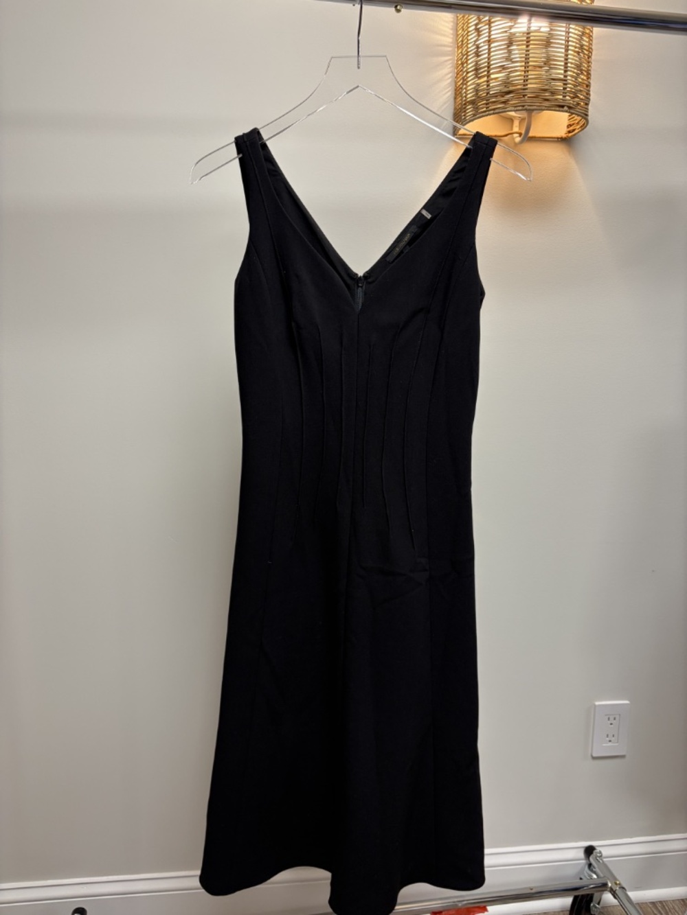 Kobi Halperin Black V-Neck Sleeveless Midi Dress